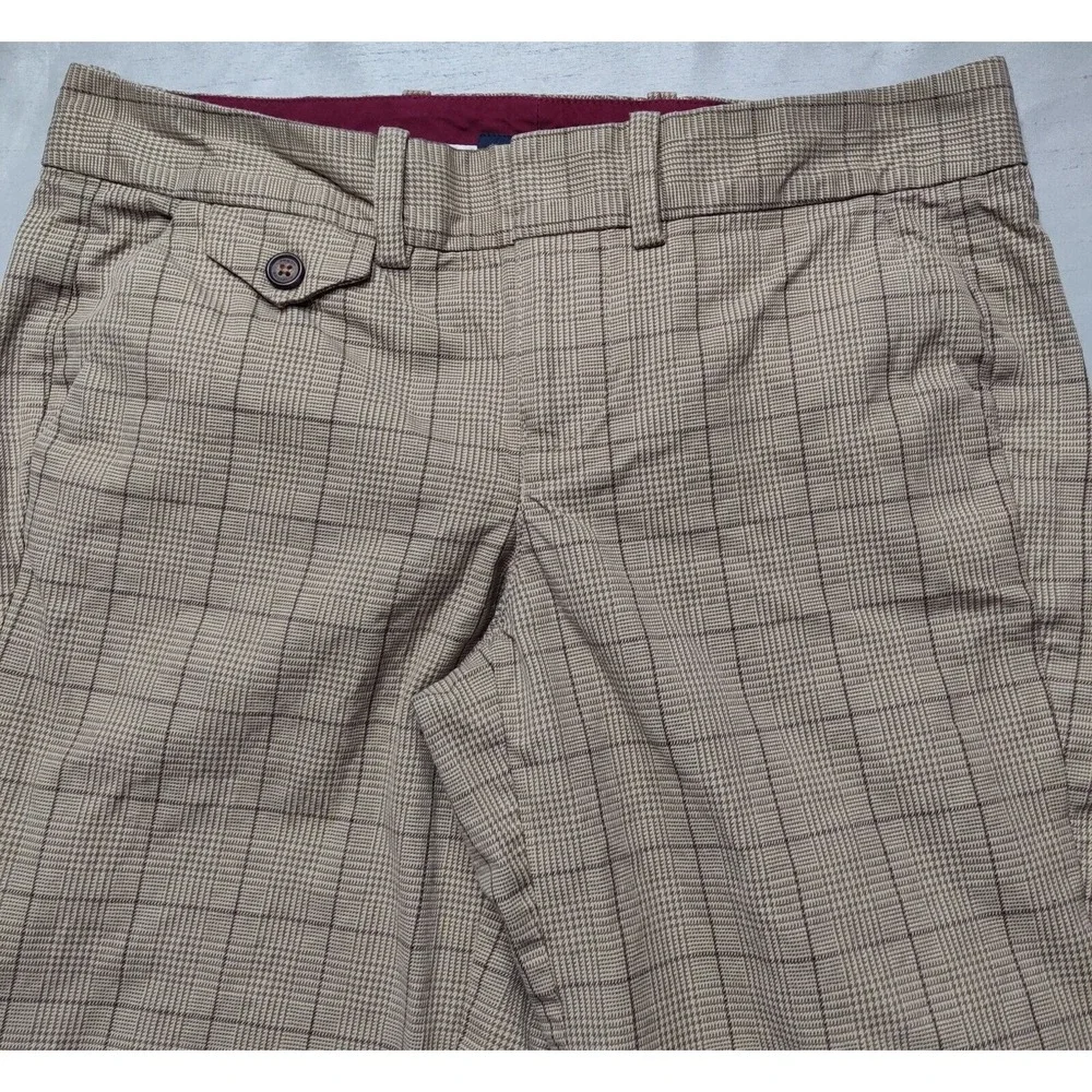 TOMMY‎ HILFIGER Women Size 4 Brown Plaid Cotton 13